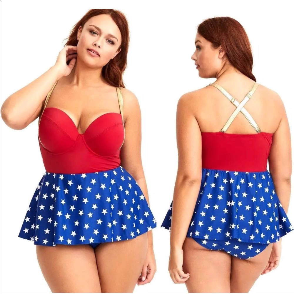 Torrid Wonder Woman Bathing suit Size 1